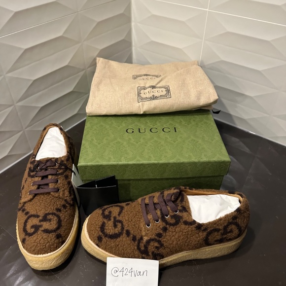 Gucci GG Lace Up Shoe 'Camel Ebony Wool' (Men’s 9UK 10US) - Picture 3 of 13